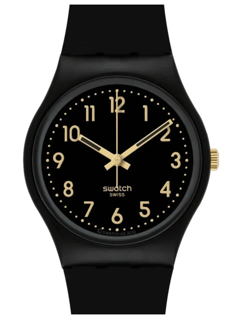 Swatch Golden Tac Quartz Black Dial Unisex Watch SO28B113 NEW!